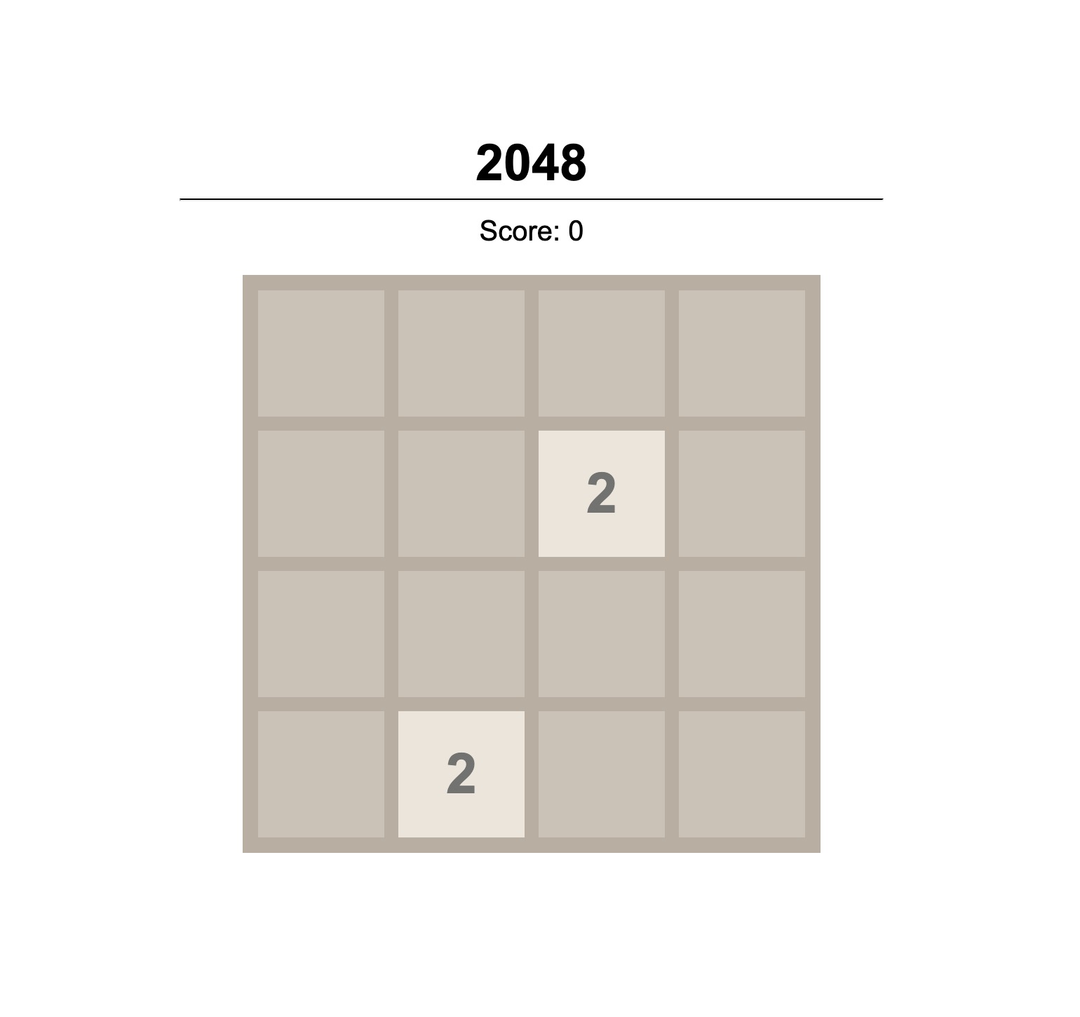 Game UI 2048
